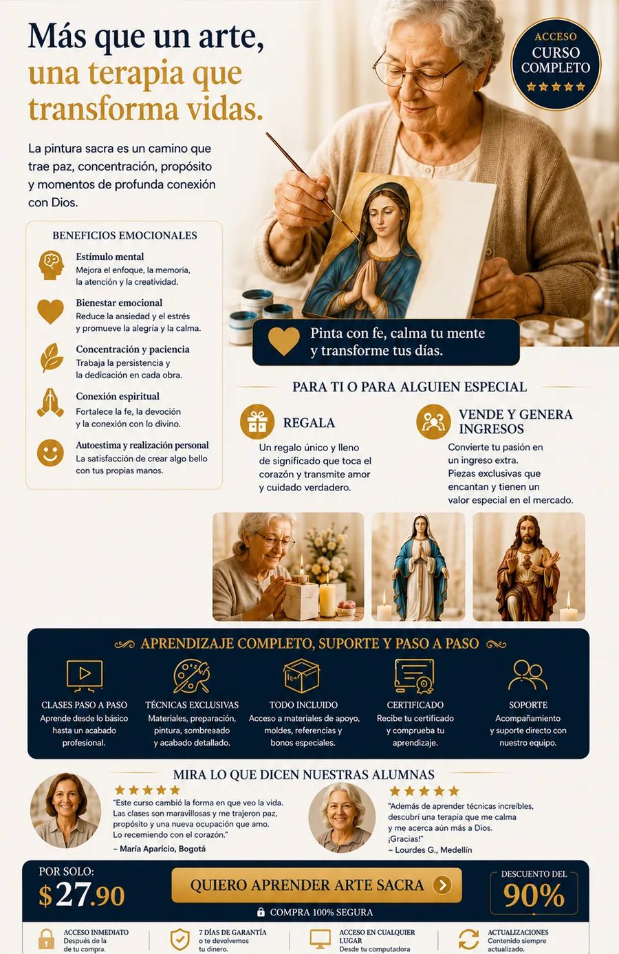 Beneficios y testimonios del curso Arte Sacra